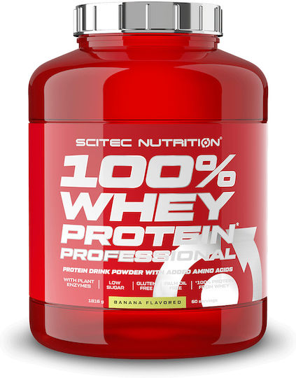 Scitec Nutrition 100% Whey Protein Professional Proteină Din Zer Cu Aromă De Banane 1.816kg