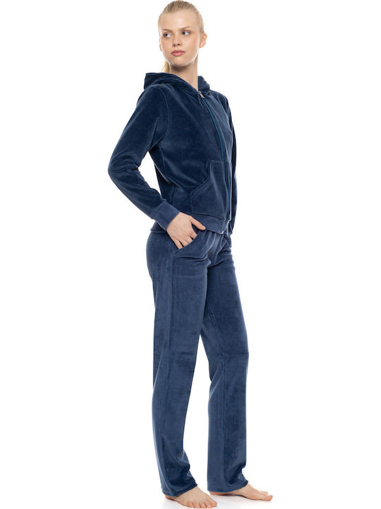Velvet Sweatpants Cosmos Blue