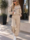 Beige Tracksuit Set