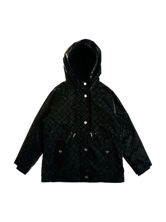 Waterproof Kids Casual Short Jacket with Lining Black