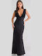 Rochie Maxi De Seară De Vară Jupon Din Satin Cu Dantelă Neagră