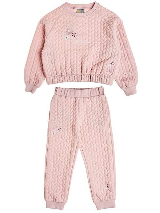 Kids Clothing Set with Pants 2 Pieces Pink Embroidery