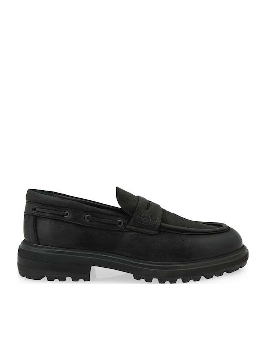 Δερμάτινα Ανδρικά Loafers σε Μαύρο Χρώμα