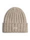 Tall Cuff Beanie Men's Beanie Knitted in Ecru Colour