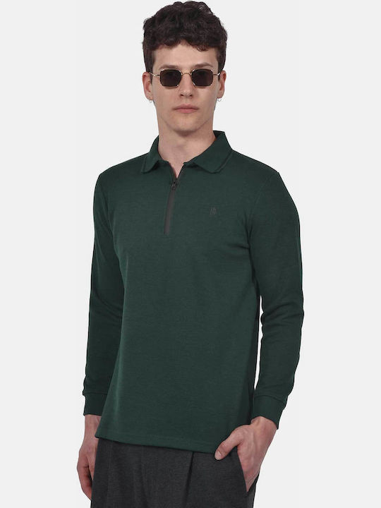 Berto Lucci Polo Long Sleeve Green Blouse