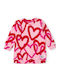 Rochie de fete din fleece cu mânecă lungă Hearts