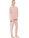 Pink Label Sommer Damen Schlafanzug Hose Rosa