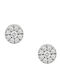 Stud Earrings Rosette Made of 18K White Gold with Diamond