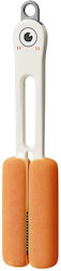 Glass Mug Bottle Cleaning Brush Flippy Long Handle Sponge Accessories Cleaning Straws Lids Easy To Hang 27.5x11.4x6cm White
