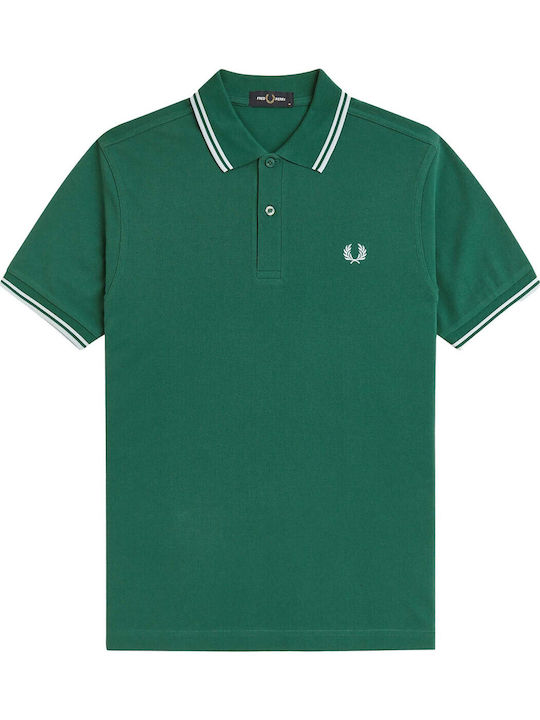 Fred Perry Twin Tipped Polo Μπλούζα Πράσινη
