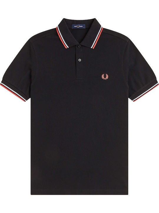 Fred Perry Tipped Polo Μπλούζα Μαύρη