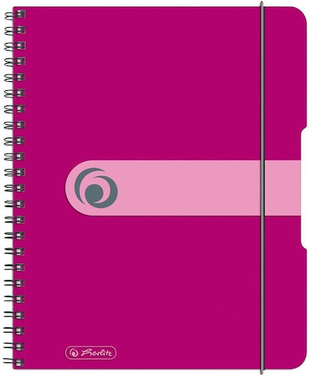 Herlitz Spiral Notebook A5 80 Sheets with White Pages Pink