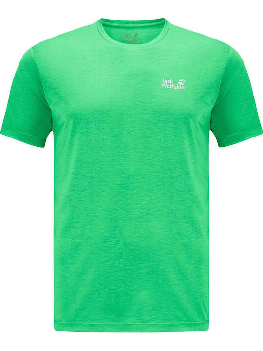 Jack Wolfskin Sportliches Herrenbluse Kurzarm Grün