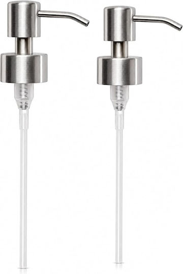 Set 2 X Capace De Înlocuire Cu Pompă Tip Dispenser Săpun Lichid Oțel Inoxidabil 28 Mm Filet Finisaj Periat