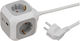 Brennenstuhl PowerCube 4 Steckdosenleisten mit USB-A, Schalter und Kabel 1.4m