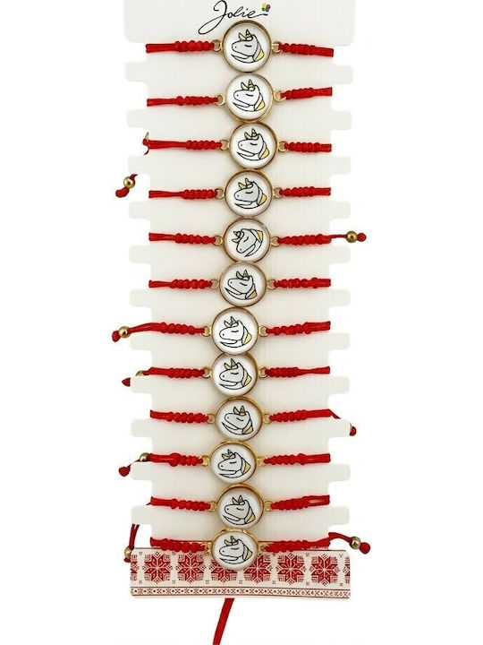 Women's Martisor Bracelet Jolie Unicorn Model Set 12 Pieces Alloy Pendant Print Adjustable Braided Cord Multicolor