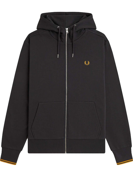 Fred Perry Hooded Cardigan Black