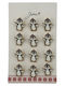 Set 12 Pinuri Martisor Pinguin Pentru Copii Jolie Pinuri Metalice Cu Aspect Lăcuit 2.5 X 3 Cm Fiecare Alb
