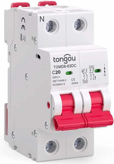 Tongou Gleichstrom Leistungsschalter 40a/c Zwei-pol Tomd6-63