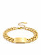 Cuban Armband Gravierte Platte Golden Shade