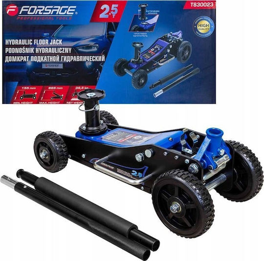 Forsage Хидравличен крик 2.5t Височина на повдигане 155-665mm Професионален крик за автомобил