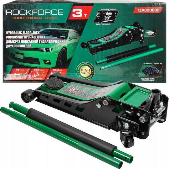 Rockforce Hydraulischer Wagenheber Niedrigprofil 3t 75-508mm