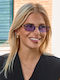 Women's Sunglasses with Black Metallic Frame and Purple Lens