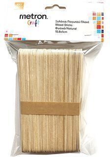 Metron Craft Chopsticks Tongue Depressors Natural 100 Pieces 158x15mm