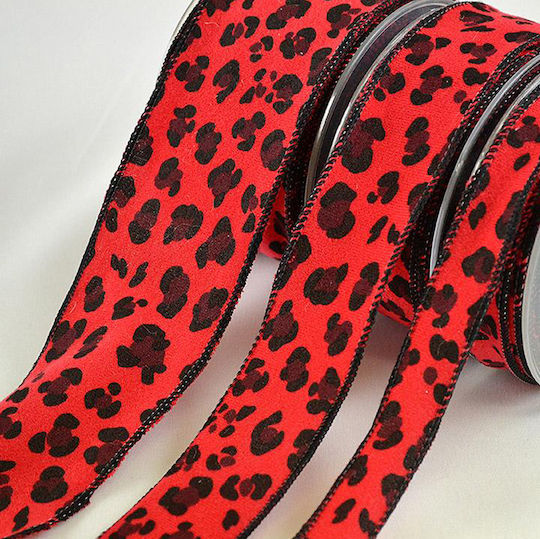 Christmas Ribbon Black Velvet Leopard 2.3cm 4.3cm 6.7cm X 9m T825