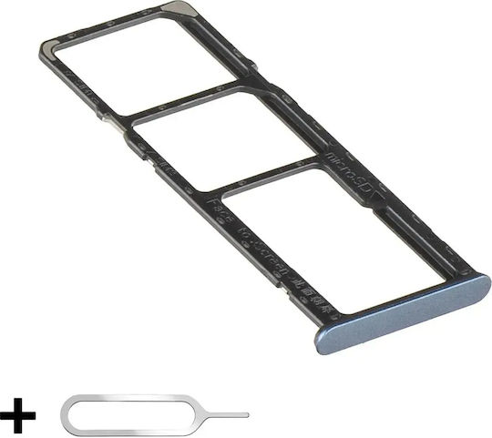 Sim Tray Holder Realme C63 Microsd Card Slot + Sim Key Included Blue Leather Blue