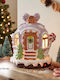 Christmas Illuminated Decorative House Purple with Music 20x16cm