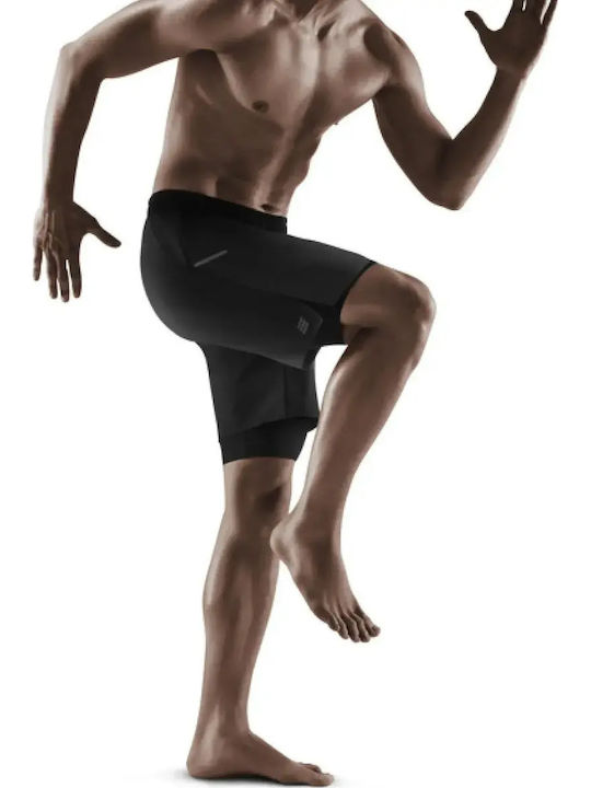 2-in-1 Sport Herren Shorts Schwarz