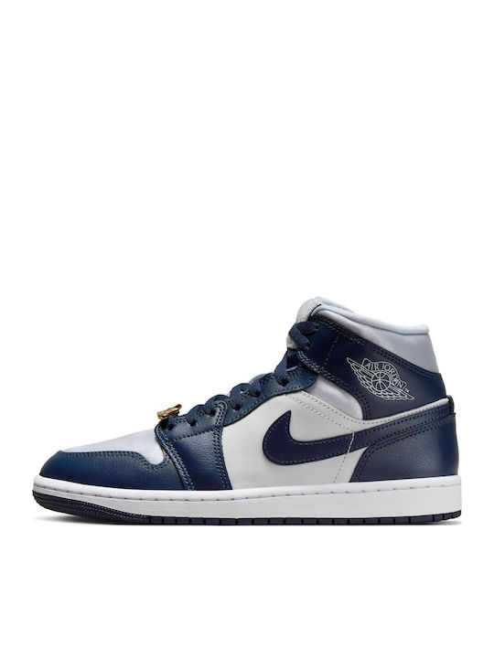 Jordan 1 Mid Ghete Pentru Femei Albastru Marin