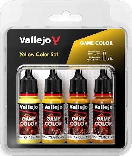 Acrylicos Vallejo Set Modellbau-Farben Gelb 18ml 4Stück