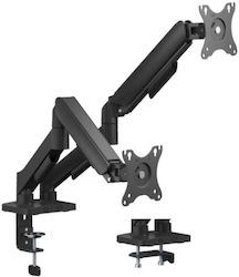 eSTUFF Desk Mounted Stand for 2 Screens with Extension Arm