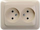 Liregus Double Walled Power Socket Beige