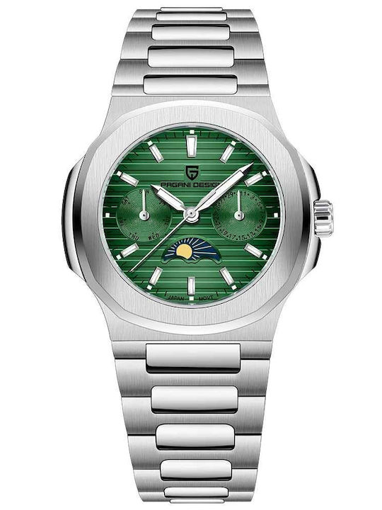 Pagani Design Ceas Dama 32.5mm Cu Baterie Cu Brățară Din Oțel Verde