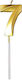 Lumânare Numărul 7 Model Diamant Flippy 5 X 3.4 Cm Aurie