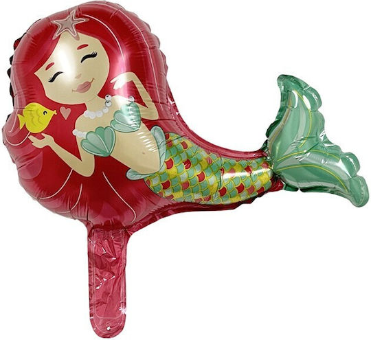 Balon Zi De Naștere Sirenă Folie Roșu 39 cm