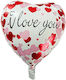 Balon Inimă Folie Alb 45 cm