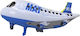 Baloane Zi De Naștere Avion Folie Jumbo Alb 82.5 cm