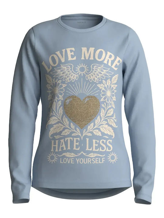 Name It Kids Top Light Blue Love More