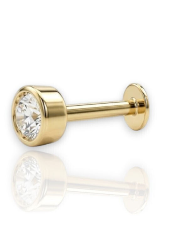 Mentzos Cercel Piercing din Argint Placat cu Aur