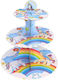Stand Pentru Dulciuri Flippy Din Carton 3 Nivele Diametru 16 22 29 Cm Înălțime 38 Cm Temă Unicorn Multicolor