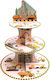 Stand Pentru Tort Flippy Din Carton 3 Niveluri Diametru 16 22 29 Cm Înălțime 38 Cm Temă Utilaje De Construcții Multicolor