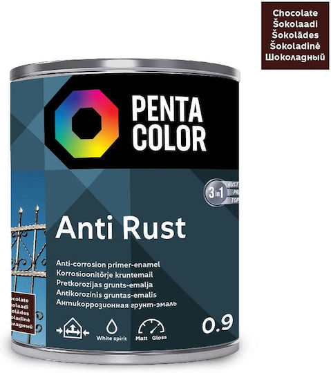 Pentacolor Αντισκωριακό 0.9lt Σοκολατί