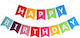 Banner Happy Birthday 100x200 Cm Steag Flippy Dimensiune 11.5x16.5 Cm Rulou De Ață Inclus Multicolor