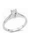 Einzelner Steine Ring aus Weißgold 18K mit Diamant