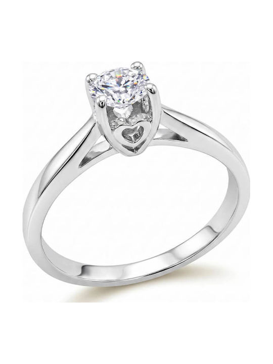 Einzelner Stein aus Weißgold 18K mit Diamant
