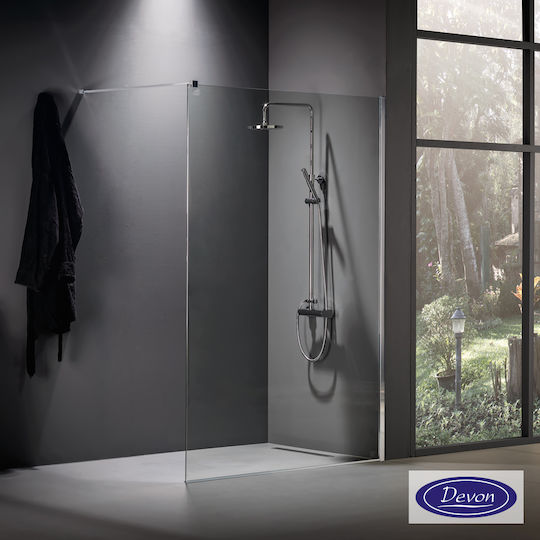 Devon Iwis Walk-In Shower Screen with Sliding Door 100x220cm Chrome